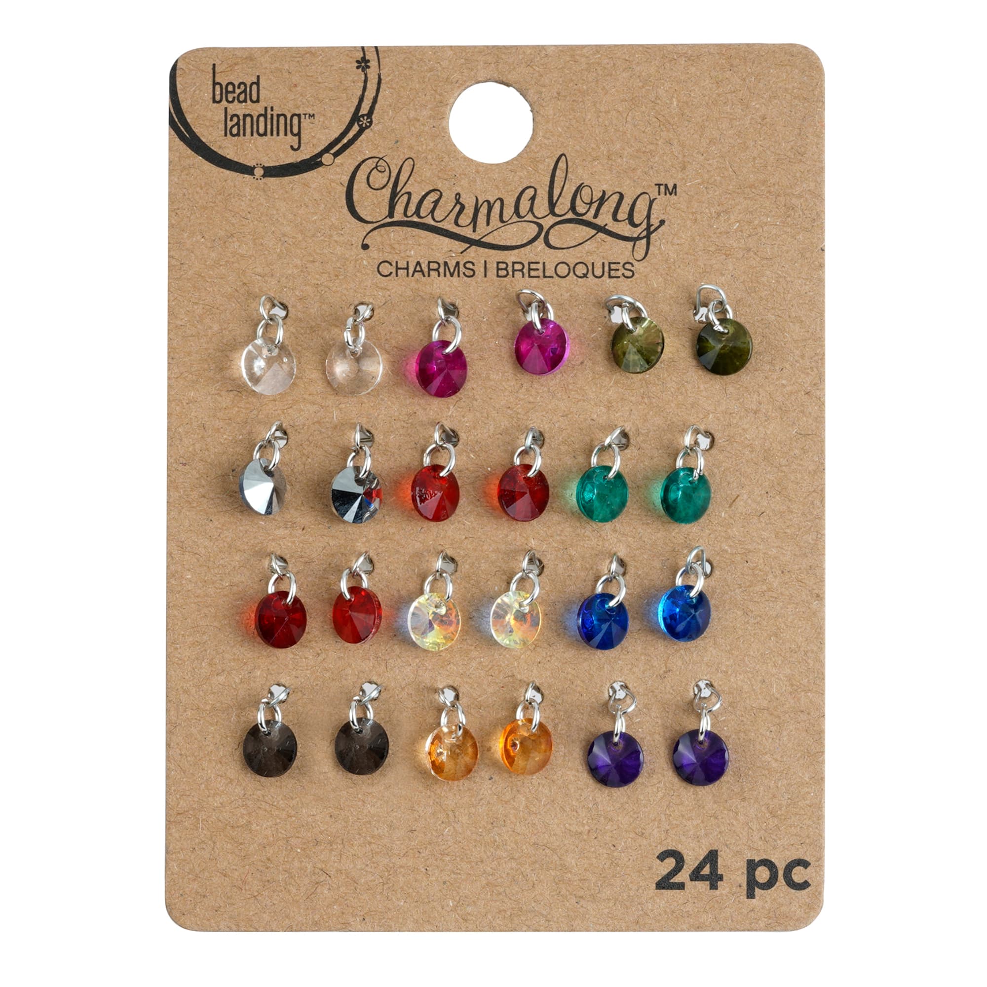 Charmalong™ Multicolor Round Glass Charms by Bead Landing™